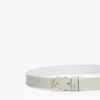Debossed Monogram Slim Leather Belt Debossed Monogram Slim Leather Belt