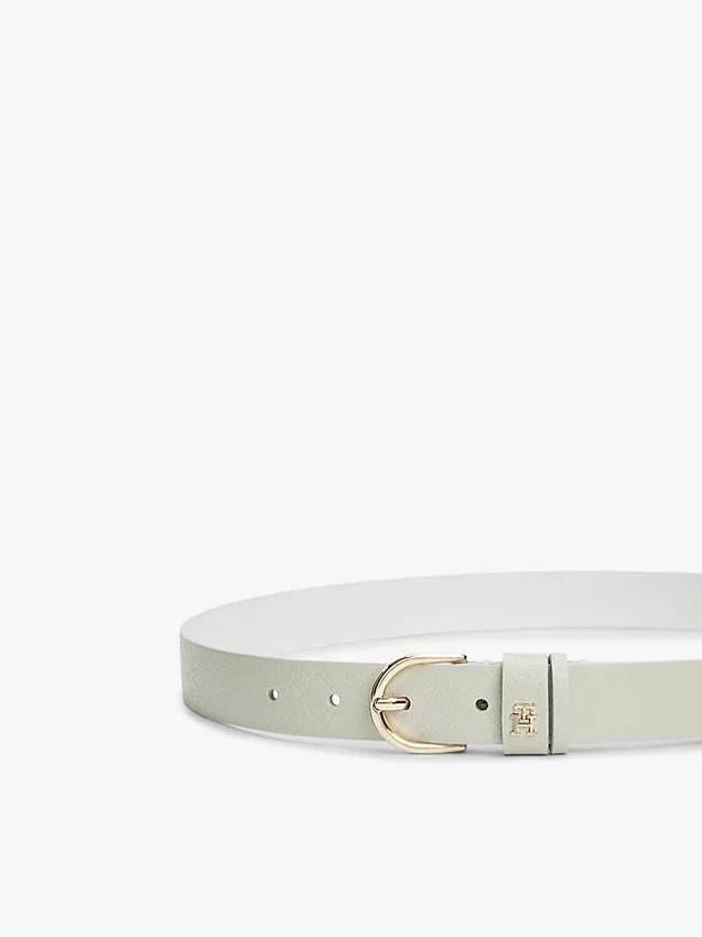 Debossed Monogram Slim Leather Belt Debossed Monogram Slim Leather Belt