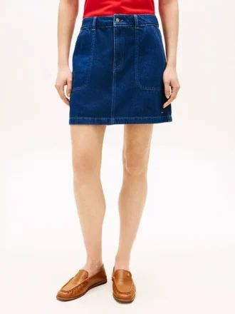 Denim Utility Mini Skirt