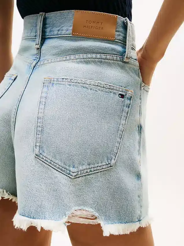 Distressed High-Rise Wide Denim Short Distressed High-Rise Wide Denim Short