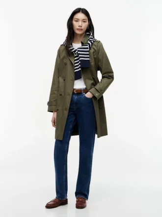 Double-Breasted Belted Trench Coat