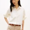 Embellished Cropped Poplin Shirt