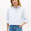 Embellished Cropped Poplin Shirt