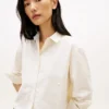 Embellished Cropped Poplin Shirt
