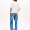 Embroidered Eyelet Mixed-Media Top