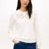 Embroidered Eyelet Sweatshirt