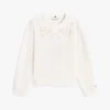 Embroidered Eyelet Sweatshirt
