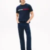 Embroidered Flag Stripe Logo T-Shirt