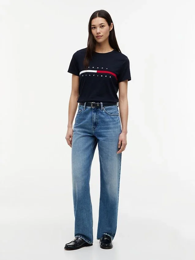 Embroidered Flag Stripe Logo T-Shirt Embroidered Flag Stripe Logo T-Shirt