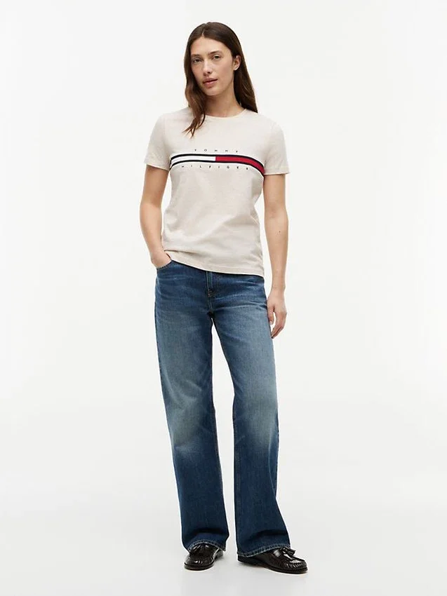 Embroidered Flag Stripe Logo T-Shirt Embroidered Flag Stripe Logo T-Shirt