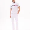 Embroidered Flag Stripe Logo T-Shirt