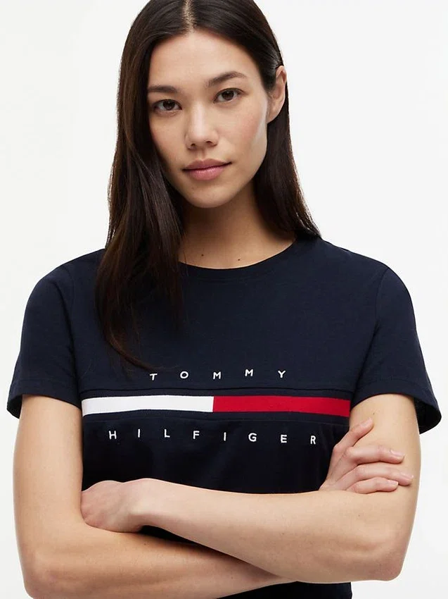 Embroidered Flag Stripe Logo T-Shirt Embroidered Flag Stripe Logo T-Shirt