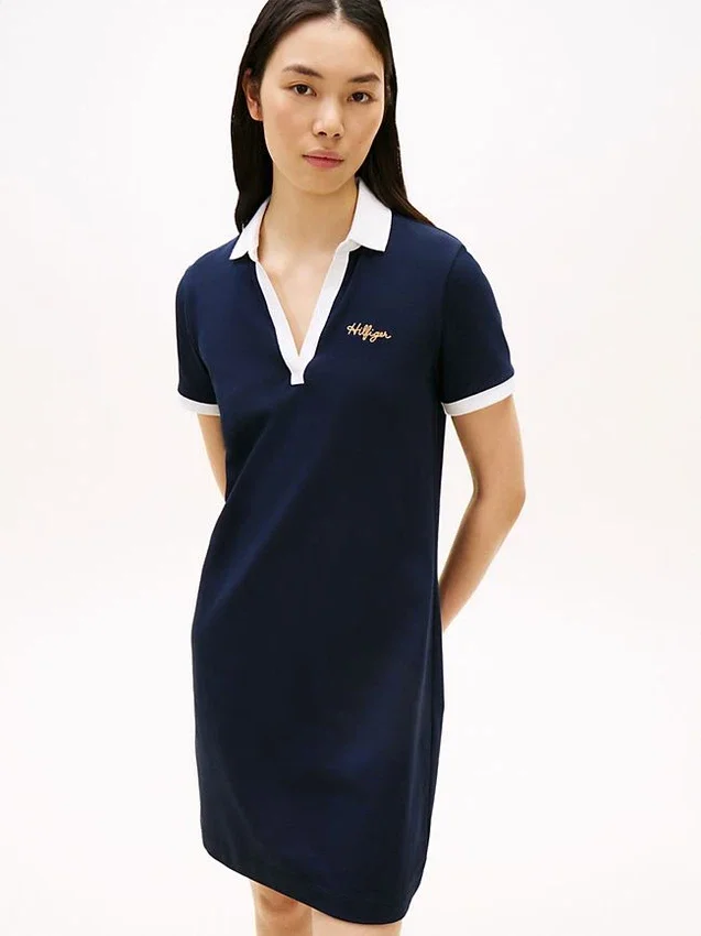Embroidered Hilfiger Script Polo Dress Embroidered Hilfiger Script Polo Dress
