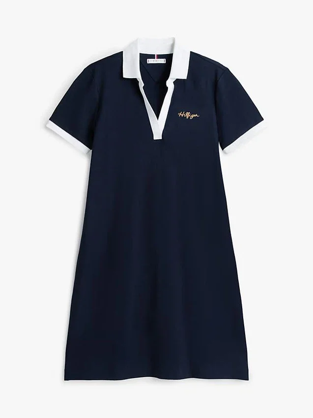 Embroidered Hilfiger Script Polo Dress Embroidered Hilfiger Script Polo Dress