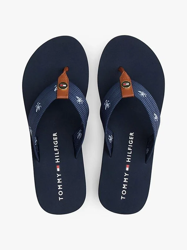 Embroidered Monogram Canvas Flip Flop Embroidered Monogram Canvas Flip Flop