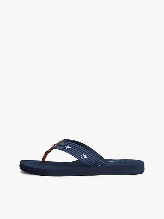 Embroidered Monogram Canvas Flip Flop Embroidered Monogram Canvas Flip Flop