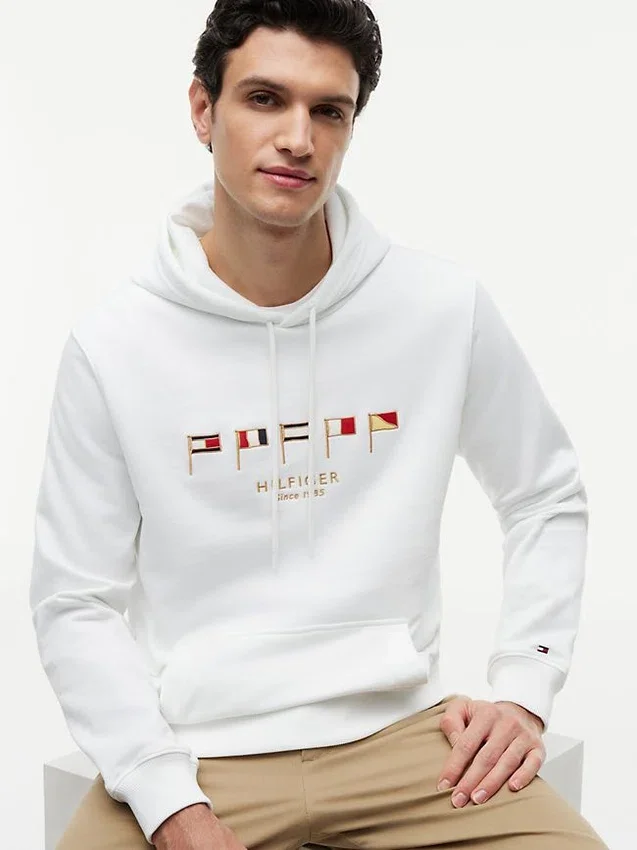 Embroidered Nautical Flag Hoodie Embroidered Nautical Flag Hoodie