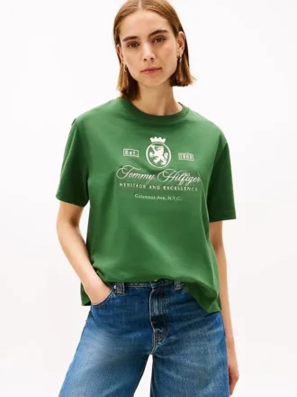 Embroidered Script Crest Logo T-Shirt