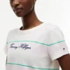 Embroidered Script Logo Striped T-Shirt