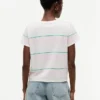 Embroidered Script Logo Striped T-Shirt