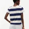 Embroidered Script Logo Striped T-Shirt