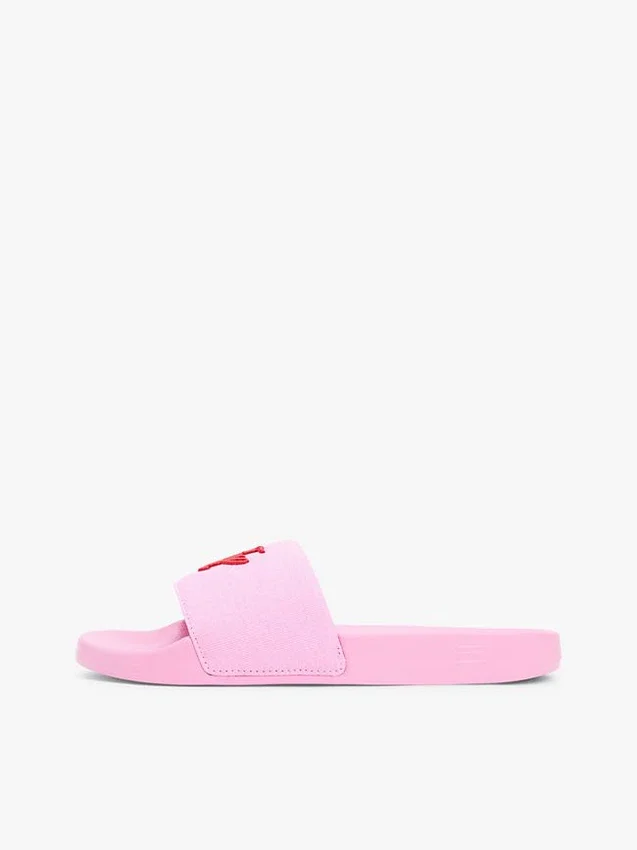 Embroidered Script Monogram Pool Slide Embroidered Script Monogram Pool Slide