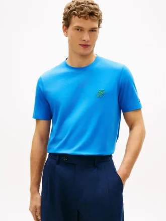Embroidered Script Monogram T-Shirt