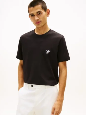 Embroidered Script Monogram T-Shirt
