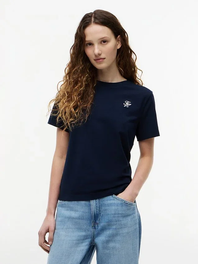 Embroidered Script Monogram T-Shirt Embroidered Script Monogram T-Shirt