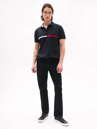 Embroidered Stripe Regular Fit Polo