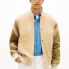 Embroidered Suede Varsity Jacket Embroidered Suede Varsity Jacket
