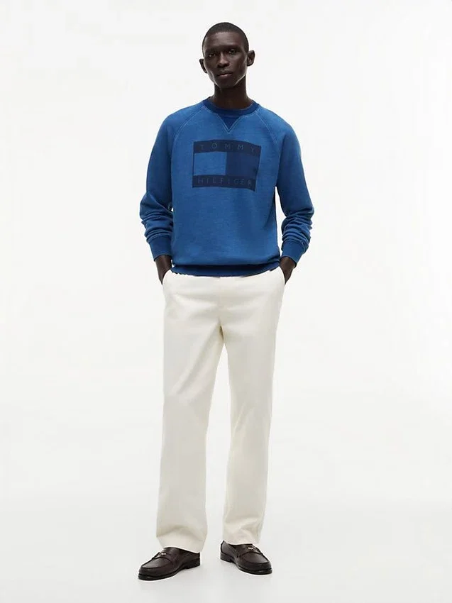 Flag Logo Indigo-Dyed Raglan Sweatshirt Flag Logo Indigo-Dyed Raglan Sweatshirt