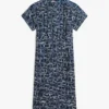 Flag Print Belted Linen Midi Shirtdress Flag Print Belted Linen Midi Shirtdress
