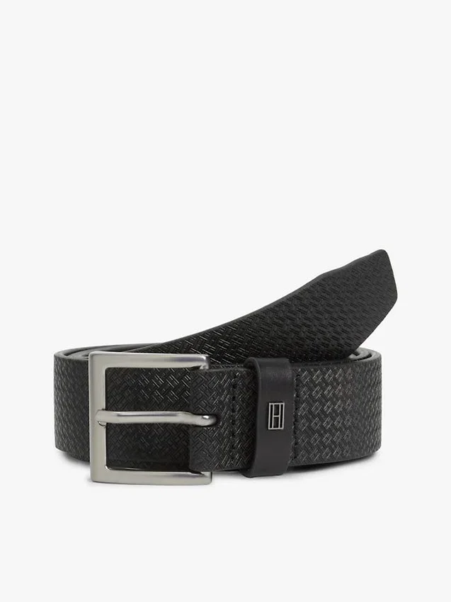 Flag Print Square-Buckle Leather Belt Flag Print Square-Buckle Leather Belt