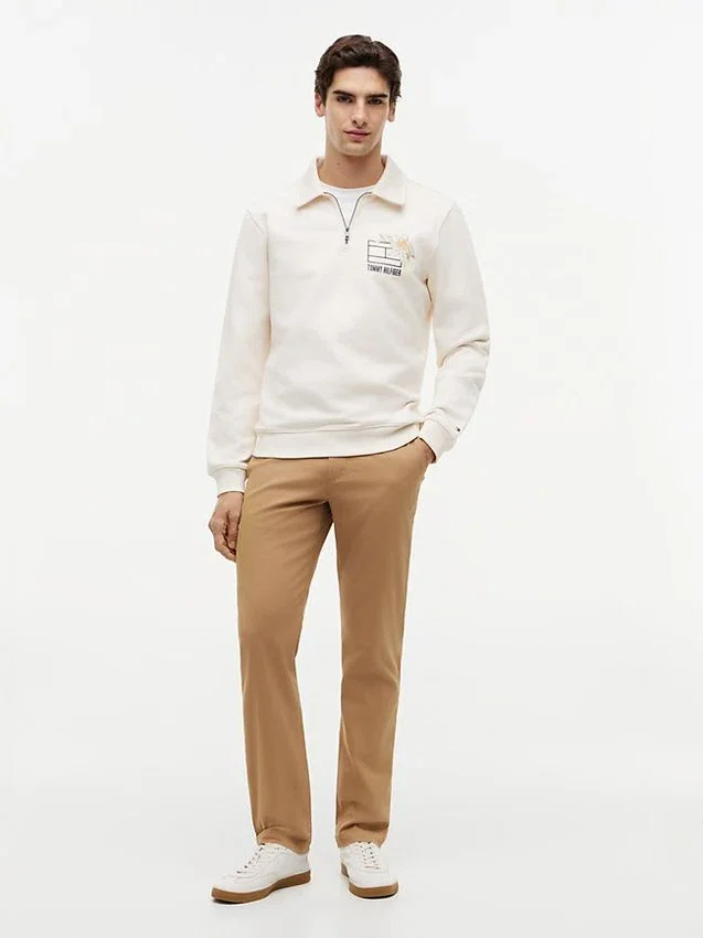Floral Logo Quarter-Zip Polo Sweatshirt Floral Logo Quarter-Zip Polo Sweatshirt