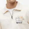 Floral Logo Quarter-Zip Polo Sweatshirt Floral Logo Quarter-Zip Polo Sweatshirt