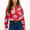 Floral Print Crepe Pullover Top Floral Print Crepe Pullover Top