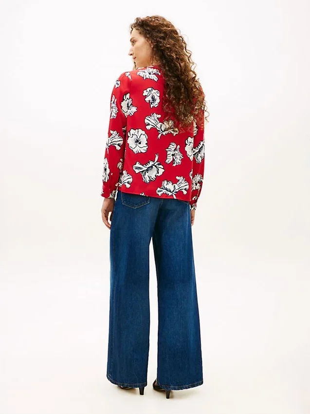 Floral Print Crepe Pullover Top Floral Print Crepe Pullover Top