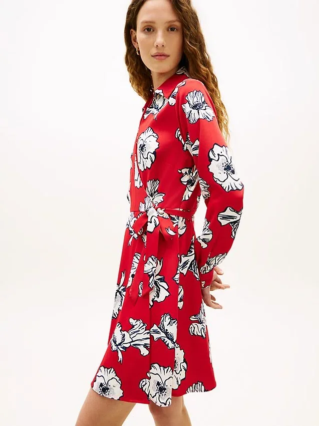 Floral Print Crepe Wrap Dress Floral Print Crepe Wrap Dress