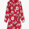 Floral Print Crepe Wrap Dress Floral Print Crepe Wrap Dress