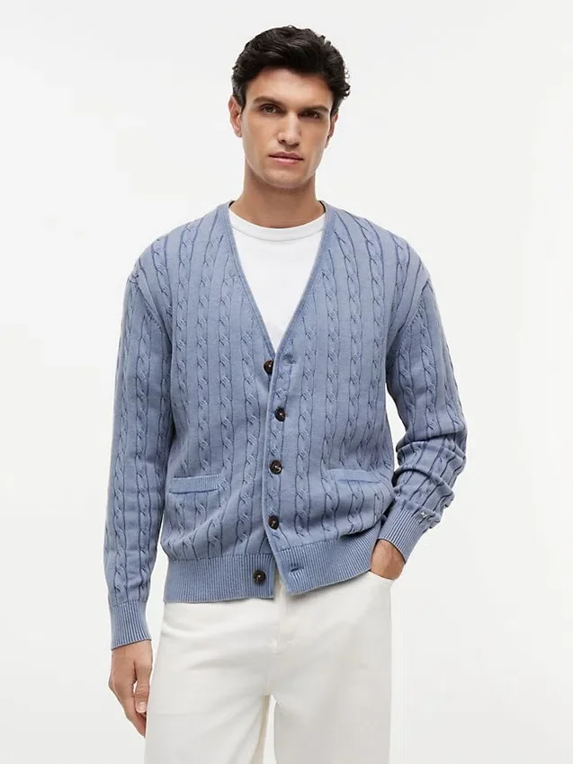 Garment-Dyed Cable Knit Cardigan Garment-Dyed Cable Knit Cardigan