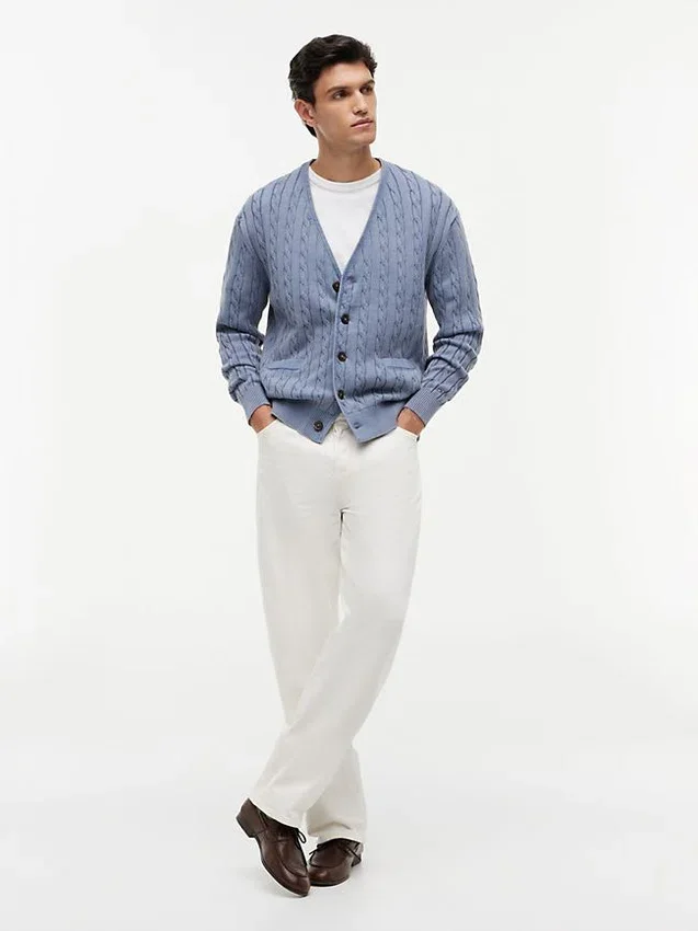 Garment-Dyed Cable Knit Cardigan Garment-Dyed Cable Knit Cardigan