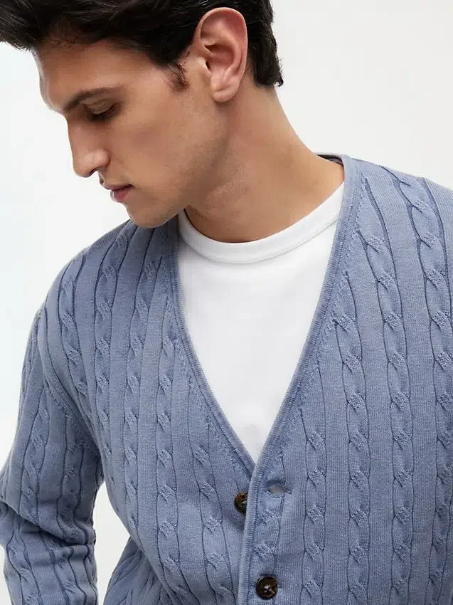 Garment-Dyed Cable Knit Cardigan Garment-Dyed Cable Knit Cardigan
