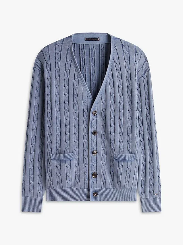 Garment-Dyed Cable Knit Cardigan Garment-Dyed Cable Knit Cardigan