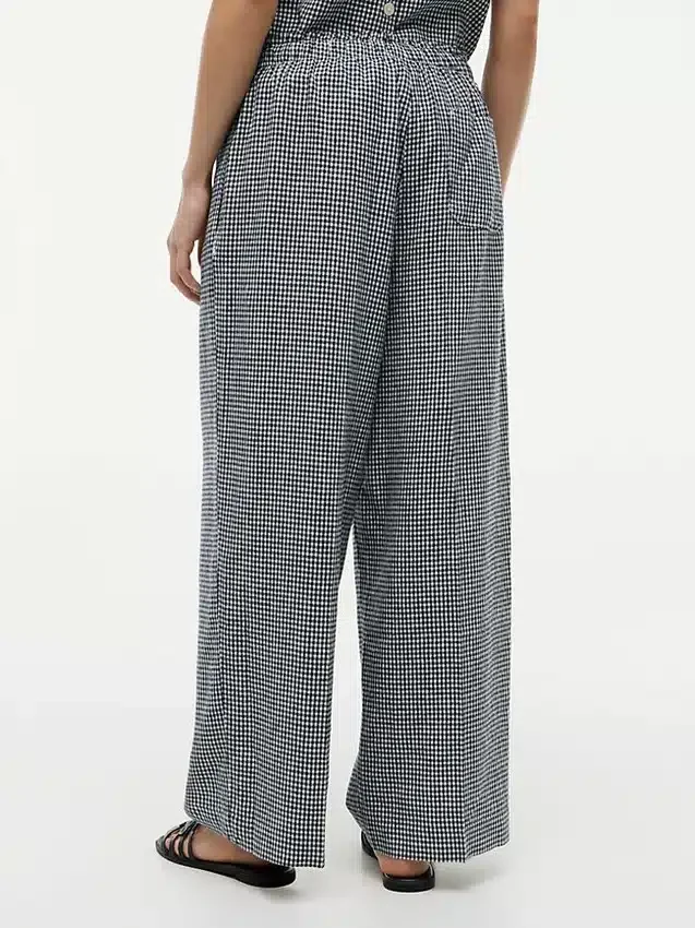 Gingham Linen-Blend Pull-On Pant Gingham Linen-Blend Pull-On Pant