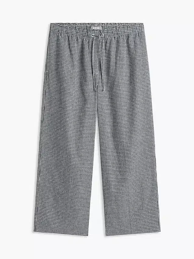 Gingham Linen-Blend Pull-On Pant Gingham Linen-Blend Pull-On Pant