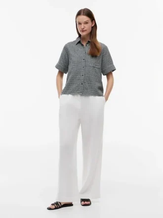 Gingham Linen-Blend Shirt