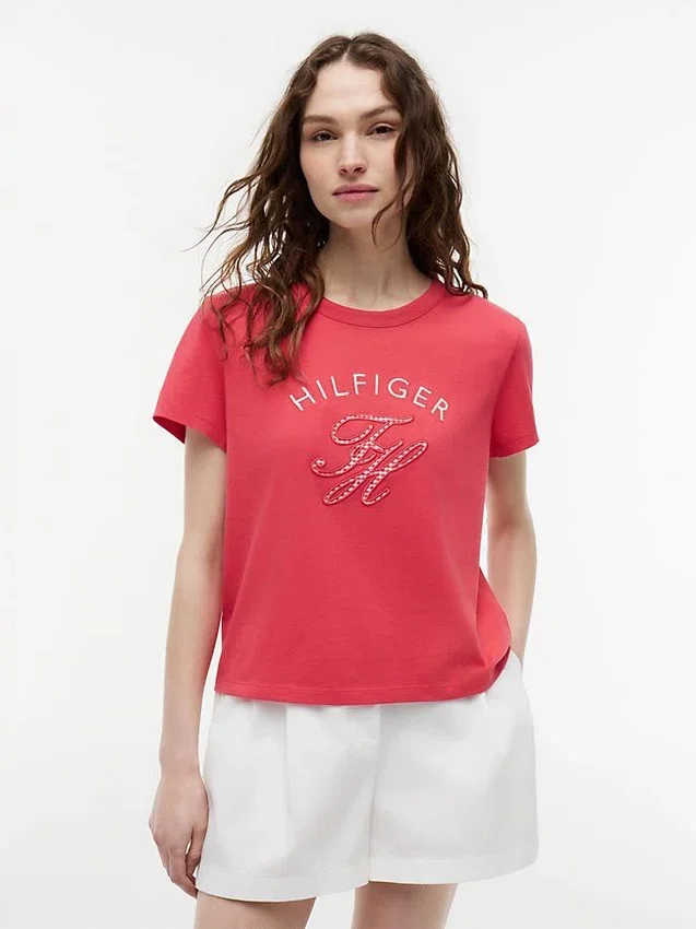 Gingham Script Monogram T-Shirt Gingham Script Monogram T-Shirt