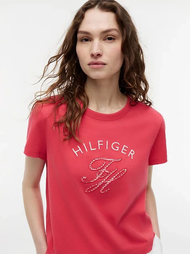 Gingham Script Monogram T-Shirt Gingham Script Monogram T-Shirt