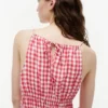 Gingham Shirred Linen-Blend Midi Dress Gingham Shirred Linen-Blend Midi Dress